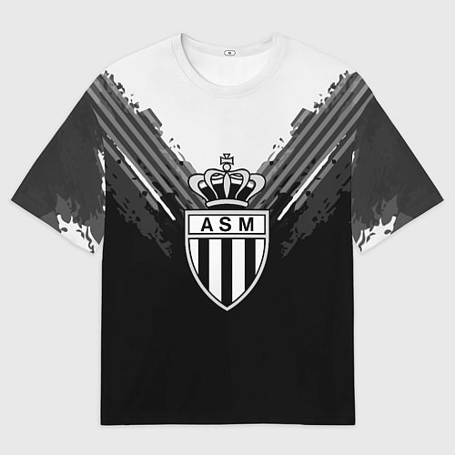 Женская футболка оверсайз FC Monaco: Black Style / 3D-принт – фото 1