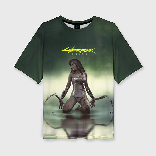 Женская футболка оверсайз Cyberpunk 2077: Dark Blood / 3D-принт – фото 1