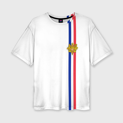 Женская футболка оверсайз Франция: лента с гербом / 3D-принт – фото 1