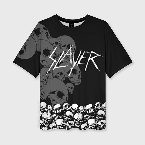 Женская футболка оверсайз Slayer: Dark Skulls / 3D-принт – фото 1