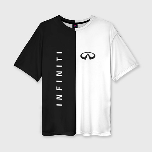 Женская футболка оверсайз Infiniti: Black & White / 3D-принт – фото 1