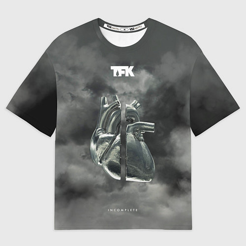 Женская футболка оверсайз TFK Incomplete / 3D-принт – фото 1
