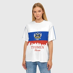 Футболка оверсайз женская Tyumen: Russia, цвет: 3D-принт — фото 2