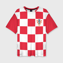 Футболка оверсайз женская Сборная Хорватии: Домашняя ЧМ-2018, цвет: 3D-принт