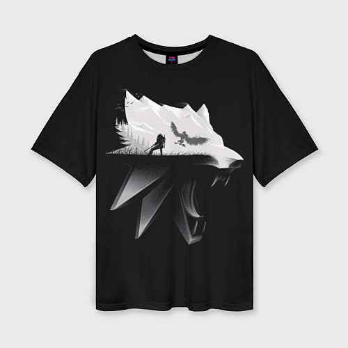 Женская футболка оверсайз Волк Ведьмака / 3D-принт – фото 1