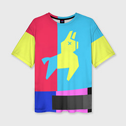 Женская футболка оверсайз Цветная Лама