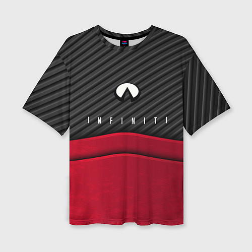 Женская футболка оверсайз Infiniti: Red Carbon / 3D-принт – фото 1
