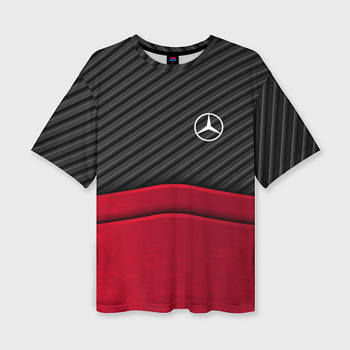 Женская футболка оверсайз Mercedes Benz: Red Carbon / 3D-принт – фото 1