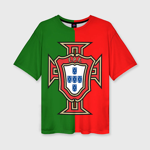 Женская футболка оверсайз Сборная Португалии / 3D-принт – фото 1