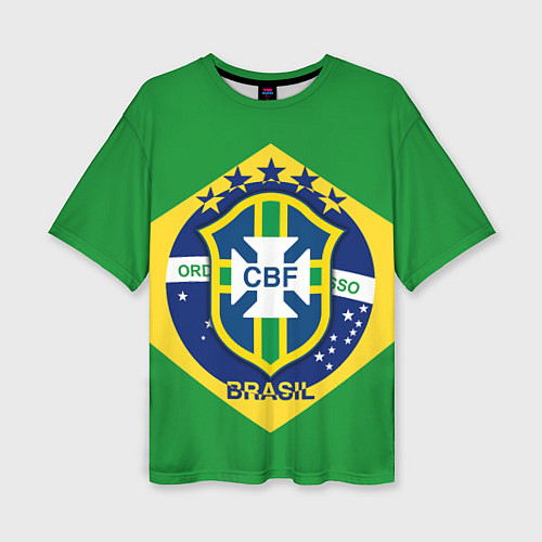 Женская футболка оверсайз CBF Brazil / 3D-принт – фото 1