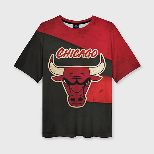Женская футболка оверсайз Chicago Bulls: Old Style / 3D-принт – фото 1
