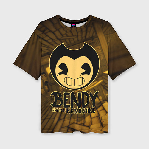 Женская футболка оверсайз Black Bendy / 3D-принт – фото 1