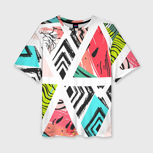 Женская футболка оверсайз Тропическое ассорти / 3D-принт – фото 1