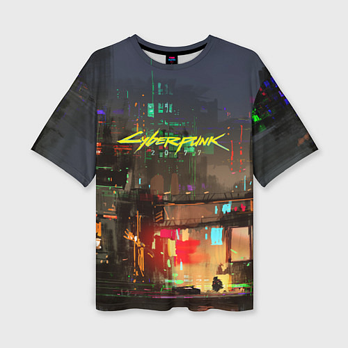 Женская футболка оверсайз Cyberpunk 2077: Night City / 3D-принт – фото 1