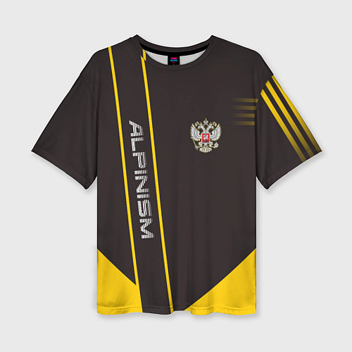 Женская футболка оверсайз Alpinism: Yellow Russia / 3D-принт – фото 1