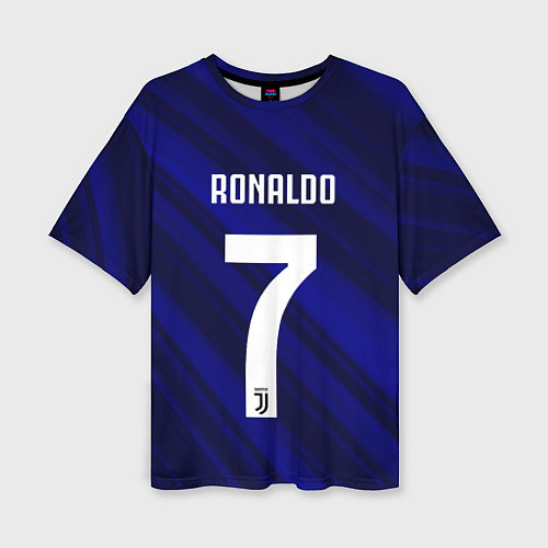 Женская футболка оверсайз Ronaldo 7: Blue Sport / 3D-принт – фото 1