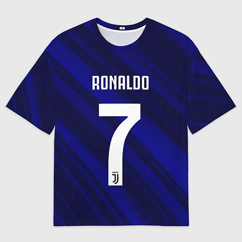 Женская футболка оверсайз Ronaldo 7: Blue Sport / 3D-принт – фото 1