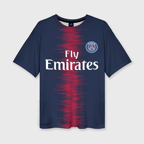 Женская футболка оверсайз FC PSG Mbappe 18-19 / 3D-принт – фото 1