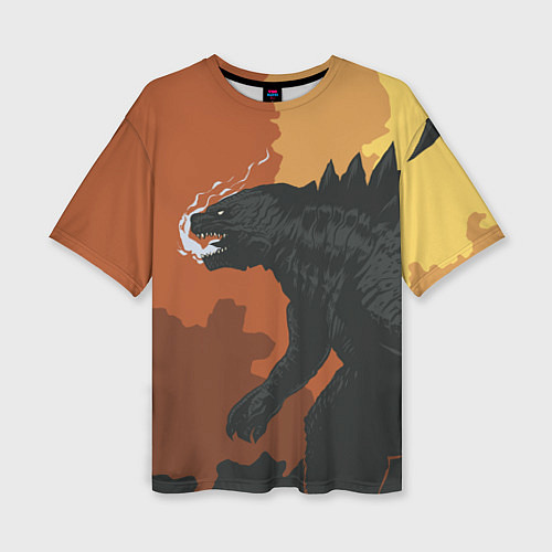 Женская футболка оверсайз Godzilla: Monster Smoke / 3D-принт – фото 1