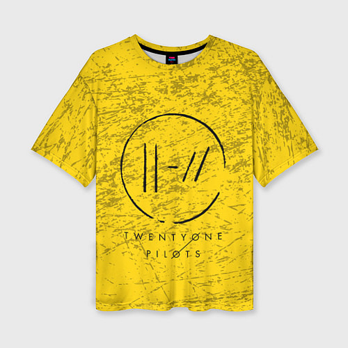 Женская футболка оверсайз 21 Pilots: Yellow Grunge / 3D-принт – фото 1