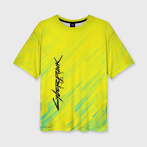Женская футболка оверсайз Cyberpunk 2077: Yellow / 3D-принт – фото 1