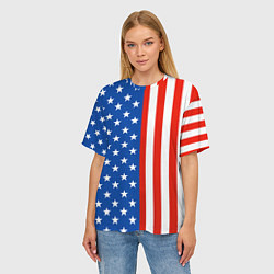 Футболка оверсайз женская American Patriot, цвет: 3D-принт — фото 2
