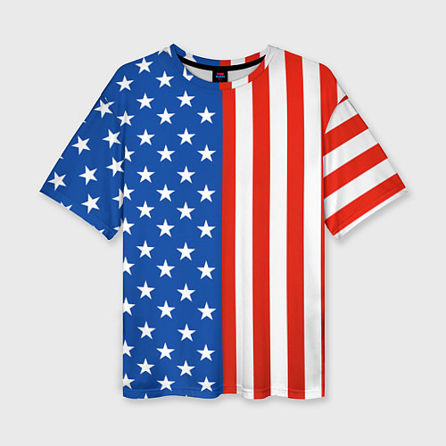 Женская футболка оверсайз American Patriot / 3D-принт – фото 1