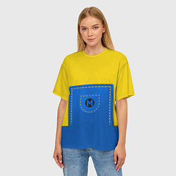 Футболка оверсайз женская Спецовка желтенького персонажа, цвет: 3D-принт — фото 2