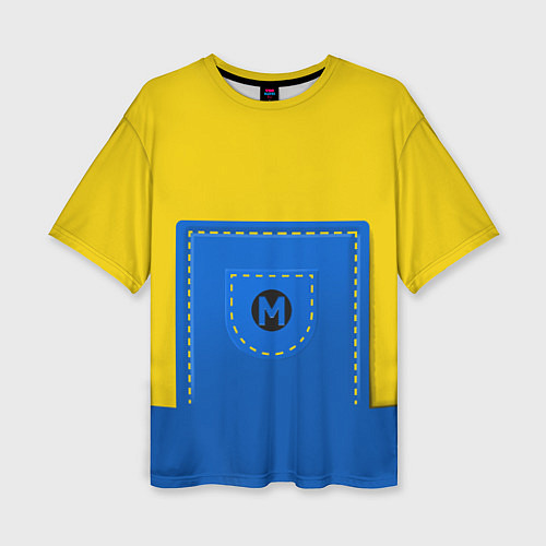Женская футболка оверсайз Спецовка желтенького персонажа / 3D-принт – фото 1