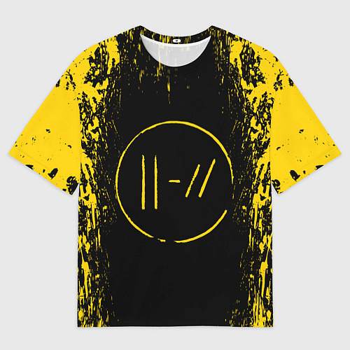Женская футболка оверсайз 21 Pilots: Yellow & Black / 3D-принт – фото 1
