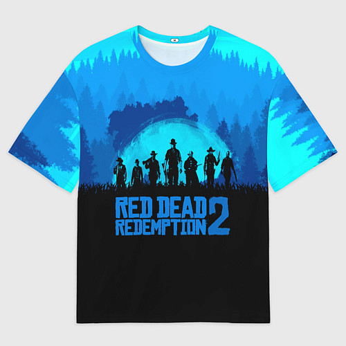 Женская футболка оверсайз RDR 2: Blue Style / 3D-принт – фото 1