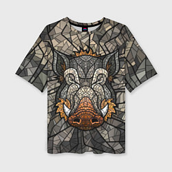 Футболка оверсайз женская Mosaic Pig, цвет: 3D-принт