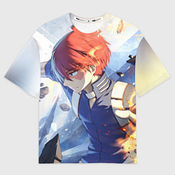 Футболка оверсайз женская Моя геройская академия Шото, цвет: 3D-принт