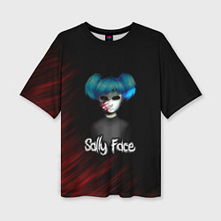 Женская футболка оверсайз Sally Face окровавленное лицо
