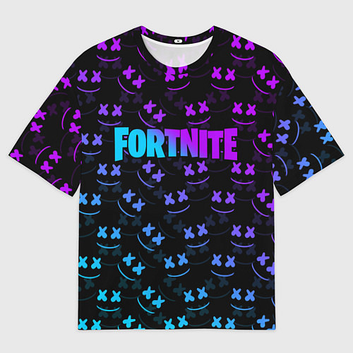 Женская футболка оверсайз FORTNITE x MARSHMELLO / 3D-принт – фото 1