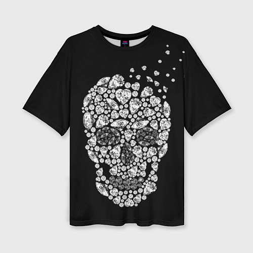 Женская футболка оверсайз Diamond Skull / 3D-принт – фото 1