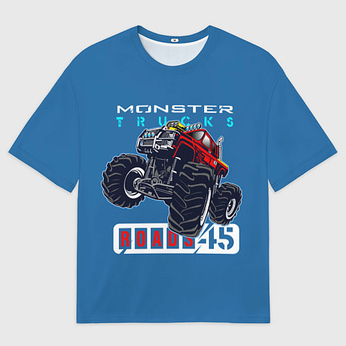 Женская футболка оверсайз Monster trucks / 3D-принт – фото 1