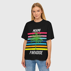 Футболка оверсайз женская Miami Paradise, цвет: 3D-принт — фото 2