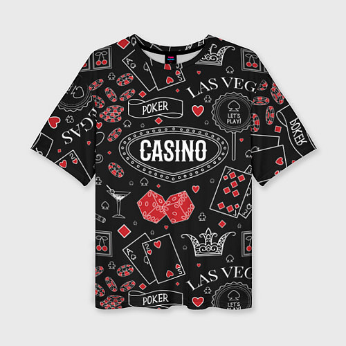 Женская футболка оверсайз Casino / 3D-принт – фото 1
