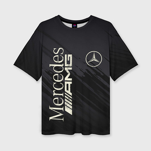 Женская футболка оверсайз Mercedes AMG: Black Edition / 3D-принт – фото 1