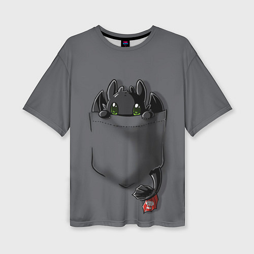 Женская футболка оверсайз Фурия в кармане / 3D-принт – фото 1