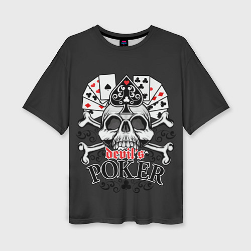 Женская футболка оверсайз Poker devils / 3D-принт – фото 1