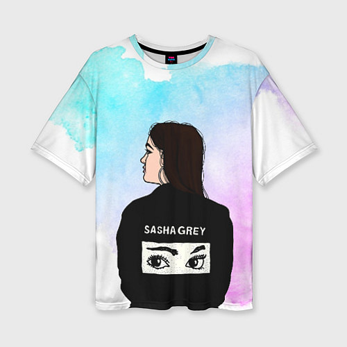 Женская футболка оверсайз Саша Грей Sasha Grey / 3D-принт – фото 1