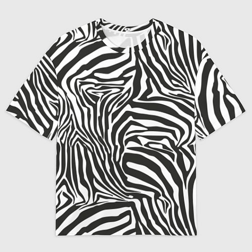 Женская футболка оверсайз Полосы шкура зебры / 3D-принт – фото 1