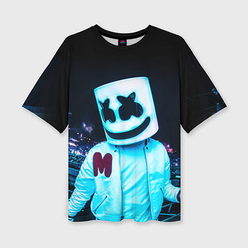 Женская футболка оверсайз MARSHMELLO / 3D-принт – фото 1