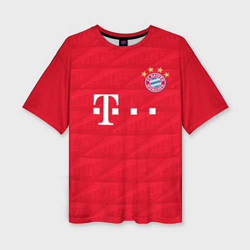 Женская футболка оверсайз FC Bayern: Home 19-20 / 3D-принт – фото 1