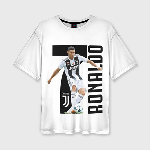 Женская футболка оверсайз Ronaldo the best / 3D-принт – фото 1