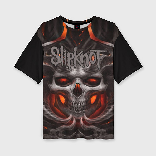 Женская футболка оверсайз Slipknot: Hell Skull / 3D-принт – фото 1