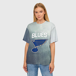 Футболка оверсайз женская St Louis Blues, цвет: 3D-принт — фото 2