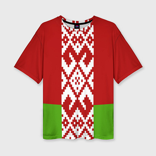 Женская футболка оверсайз Беларусь флаг / 3D-принт – фото 1